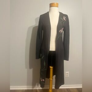 Black Floral Embroidered Women's sweater